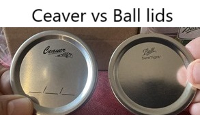 Top - comparison generic vs Ball canning lids