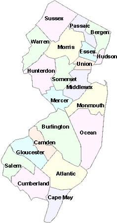 NJ County Map