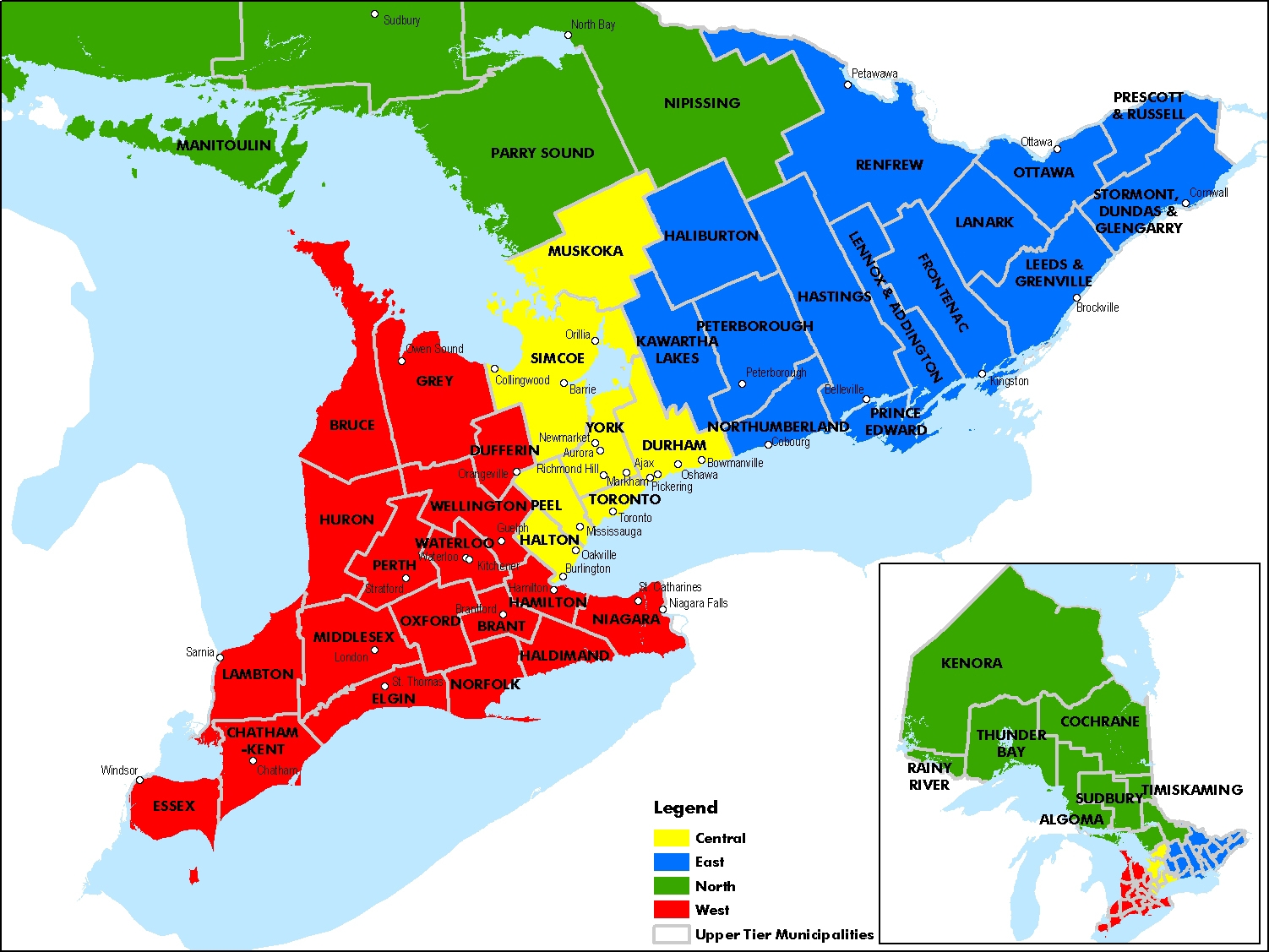 Ontario Canada County Map